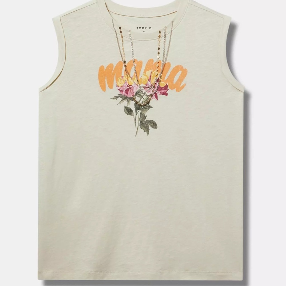TORRID Roll-Sleeve Muscle “Mama” Graphic Tank